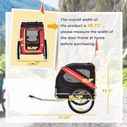 Aosom Dog Bike Trailer Pet Cart Bicycle Wagon Cargo Carrier Attachment For Travel With 3 Entrances Large Wheels For Off-Road & Mesh Screen