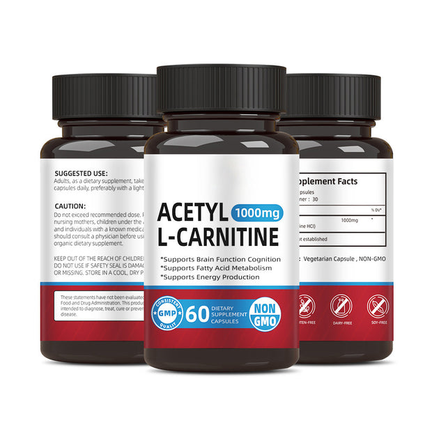 60 Tablets L-Carnitine Capsules ACETYL L-CARNITINE