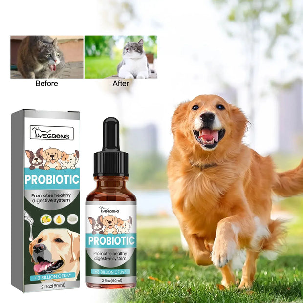 Dog Probiotics Drop Digestive Health Support Improve Gastrointestinal Vomiting Stomach Protect Pet Health Nutrition Supplement