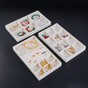 Jewelry Organizer Set - 4 Beige Trays For Earrings, Bracelets & Necklaces