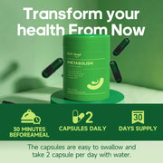 QUITMOOD-METABOLISM Vitamin Capsules, Green Tea Extract Chromium Picolinate Black Cumin Seed Vitamin B12, 60 Capsules