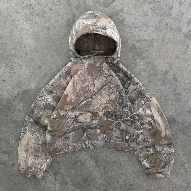 Blokette Retro Tactical Camouflage Zipper Cotton-Padded Jacket Women's Y2K Harajuku Gothic Plush Warm Casual Hoodie Sweatshirt