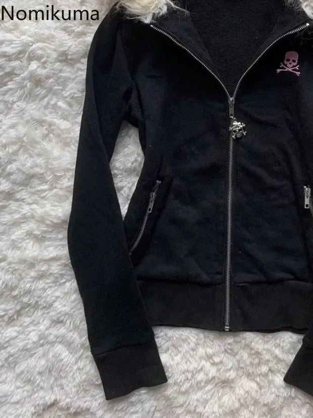 Black Goth Hoodie Women's Clothes.