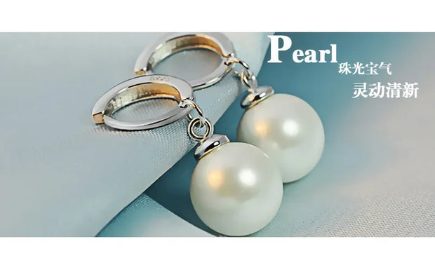 Freshwater Pearl Silver Plated Earrings Crystal Jewelry
