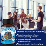 2200 mg Brain Booster with Vitamin B6, B12 supplement to support memory, mental clarity and immune system health.