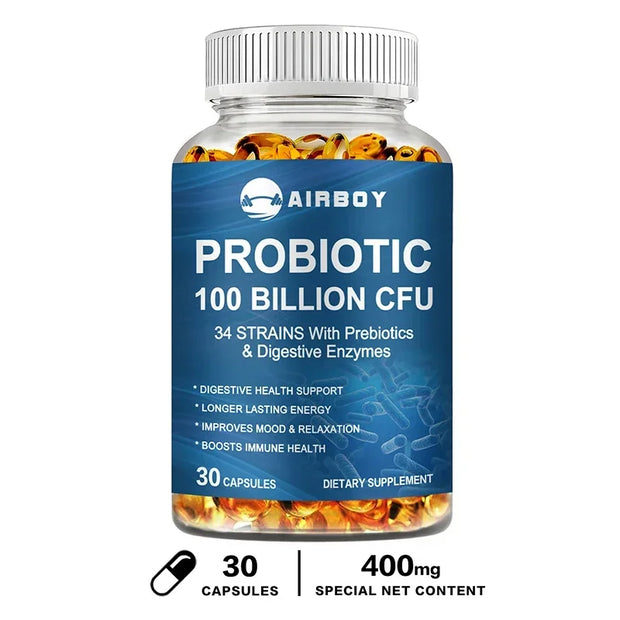 Probiotics 100 Billion CFU - Good for Gut Health, Relieves Bloating, Improves Mood and Relaxation