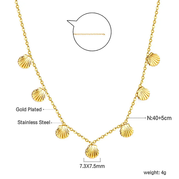 Shell Starfish Pendant Necklace