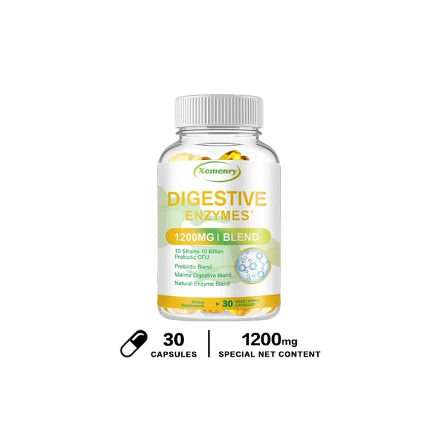 Digestive Enzyme Capsules - with Probiotics & Prebiotics - Promote Digestion, Intestinal Health, Relieve Flatulence