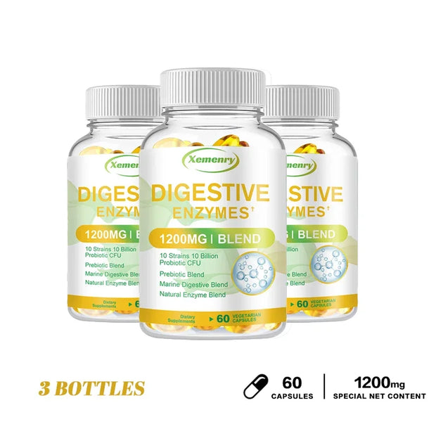 Digestive Enzyme Capsules - with Probiotics & Prebiotics - Promote Digestion, Intestinal Health, Relieve Flatulence