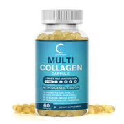 Multi Collagen Peptides-60/120 Capsules-Anti Aging, Health Skin, Nail, Hair, Collagen Capsules,Type I, II, III