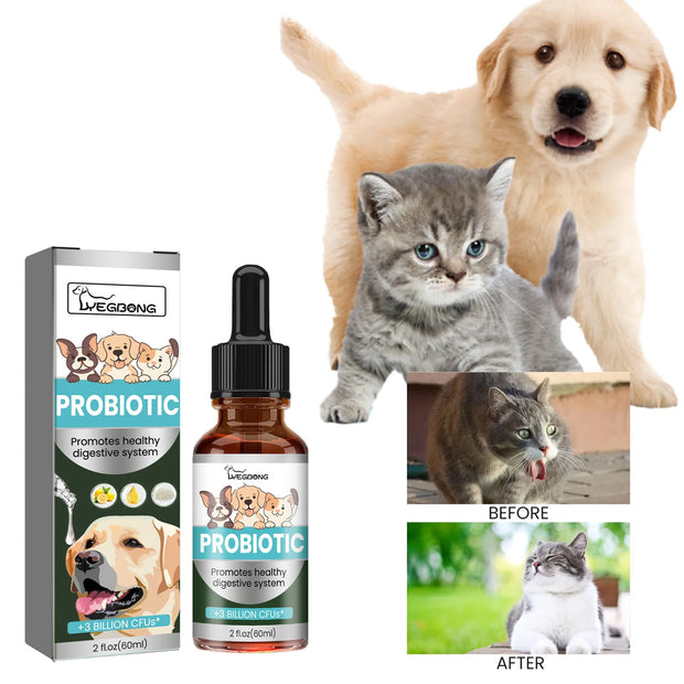 Dog Probiotics Drop Digestive Health Support Improve Gastrointestinal Vomiting Stomach Protect Pet Health Nutrition Supplement