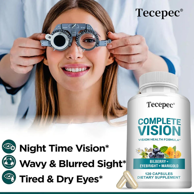 Eye Health Supplement - Vitamin C, E, Lutein, Zeaxanthin, Bilberry - Promotes Healthy Vision and Relieves Eye Fatigue