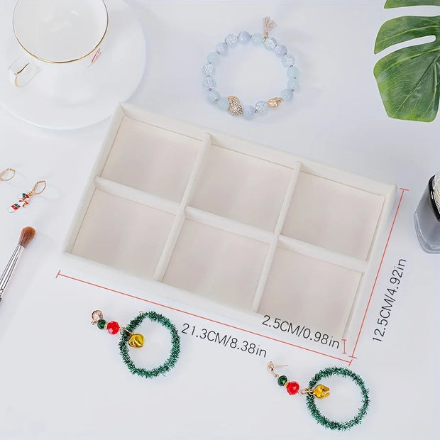 Jewelry Organizer Set - 4 Beige Trays For Earrings, Bracelets & Necklaces