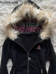 Black Goth Hoodie Women's Clothes.