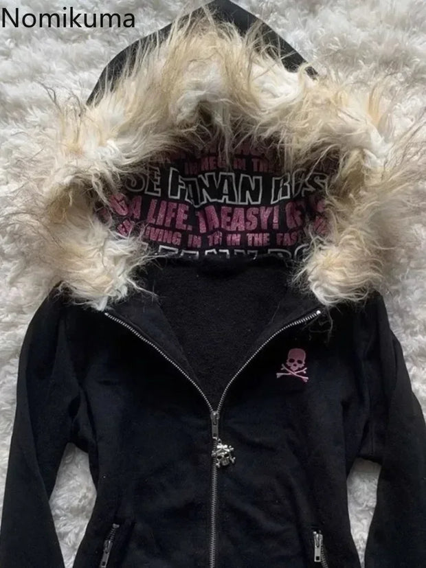 Black Goth Hoodie Women's Clothes.